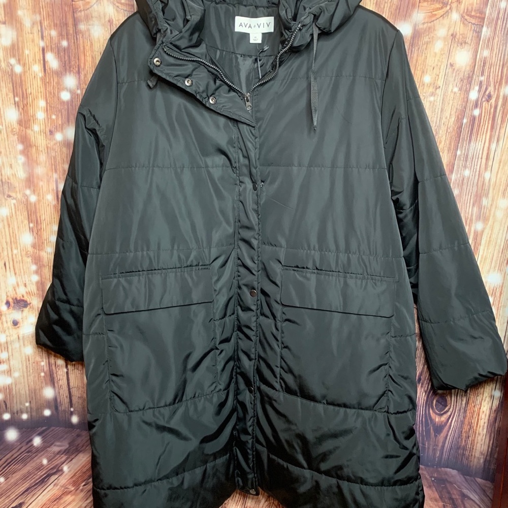 Black Plus Size Winter Jacket Coat